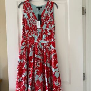 Brand new banana republic summer dress in coral and light turquoise